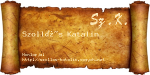 Szollás Katalin névjegykártya